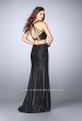 Picture of: Long Vegan Leather Two Piece Connecting Prom Dress in Black, Style: 24080, Back Picture