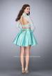 Picture of: Short Two Piece Dress with Long Sleeve Lace Top in Blue, Style: 24107, Back Picture