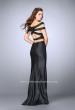 Picture of: Off The Shoulder Two Piece Vegan Leather Prom Dress in Black, Style: 24109, Back Picture