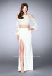 Picture of: Could Shoulder Long Sleeve Two Piece Prom Dress in White, Style: 24116, Main Picture