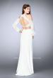Picture of: Could Shoulder Long Sleeve Two Piece Prom Dress in White, Style: 24116, Back Picture