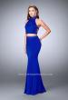 Picture of: Beaded Collar Long Prom Dress with Cut Outs in Blue, Style: 24119, Detail Picture 1