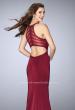 Picture of: Long Jersey Prom Dress with Beaded Neckline in Red, Style: 24127, Main Picture