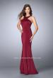 Picture of: Long Jersey Prom Dress with Beaded Neckline in Red, Style: 24127, Back Picture