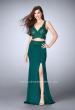 Picture of: Two Piece Jersey Gown with Lace top and Belt in Green, Style: 24128, Main Picture