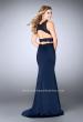 Picture of: Two Piece Jersey Gown with Lace top and Belt in Blue, Style: 24128, Detail Picture 3