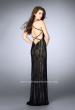 Picture of: Beaded Vintage Lace Dress with Scoop Neckline in Black, Style: 24131, Back Picture