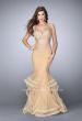Picture of: Long Tulle Mermaid Prom Gown with Rhinestones in Nude, Style: 24157, Main Picture