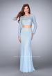 Picture of: Long Sleeve Two Piece Dress with Cold Shoulders in Blue, Style: 24175, Detail Picture 2