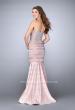 Picture of: Beaded Satin Mermaid Dress with Sweetheart Neckline in Pink, Style: 24180, Back Picture