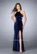 Picture of: Velvet Prom Dress with High Neck and Pockets in Blue, Style: 24218, Main Picture