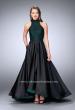 Picture of: High Low Prom Dress with Lace Top and Strappy Back in Black, Style: 24234, Detail Picture 1