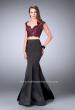 Picture of: Long Two Piece Mermaid Dress with Beaded Lace Top in Black, Style: 24235, Main Picture