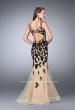 Picture of: Lace Mermaid Gown with Tulle Skirt and Lace Up Front in Black, Style: 24240, Back Picture