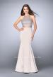 Picture of: Satin Two Piece Gown with Beading and Strappy Back in Nude, Style: 24243, Main Picture