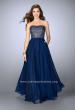 Picture of: Strapless A-line Gown with Beaded Top and Chiffon Skirt in Blue, Style: 24246, Main Picture