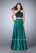 Picture of: Two Piece A-line Dress with Satin Skirt and Lace Top in Green, Style: 24264, Detail Picture 1