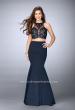 Picture of: Long Two Piece Prom Dress with Lace and Pockets in Blue, Style: 24265, Main Picture