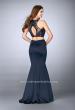 Picture of: Long Two Piece Prom Dress with Lace and Pockets in Blue, Style: 24265, Back Picture