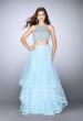 Picture of: Long Two Piece A-line Dress with Tiered Tulle Skirt in Blue, Style: 24268, Main Picture
