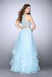 Picture of: Long Two Piece A-line Dress with Tiered Tulle Skirt in Blue, Style: 24268, Back Picture