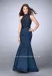 Picture of: Long Lace Mermaid Dress with Sheer Back in Blue, Style: 24271, Main Picture