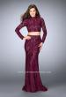 Picture of: Long Sleeve Two Piece Lace Dress with Open Back in Purple, Style: 24272, Main Picture