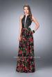 Picture of: Floral A-line Dress with Vegan Leather Top and Pockets in Print, Style: 24273, Main Picture