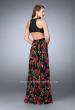 Picture of: Floral A-line Dress with Vegan Leather Top and Pockets in Print, Style: 24273, Back Picture