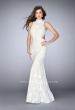 Picture of: Beaded Lace Dress with Side Cut Outs and Open Back in White, Style: 24294, Detail Picture 1