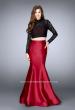 Picture of: Two Piece Mermaid Dress with Long Sleeve Lace Top in Red, Style: 24302, Main Picture