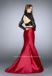 Picture of: Two Piece Mermaid Dress with Long Sleeve Lace Top in Red, Style: 24302, Back Picture