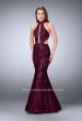 Picture of: Mermaid Lace Dress with Cut Outs and Open Back in Red, Style: 24303, Detail Picture 1