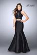 Picture of: Two Piece Mermaid Dress with Sheer Lace High Neck Top in Black, Style: 24306, Detail Picture 2