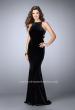 Picture of: High Neck Velvet Prom Dress with Cut Out Open Back in Black, Style: 24316, Detail Picture 2