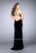 Picture of: Fitted Velvet Prom Dress with Strappy Open Back in Black, Style: 24317, Back Picture