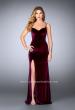 Picture of: Fitted Velvet Prom Dress with Strappy Open Back in Red, Style: 24317, Detail Picture 1