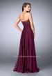 Picture of: Strapless A-line Prom Dress with Sheer Lace Bustier Top in Purple, Style: 24318, Back Picture