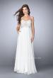 Picture of: Strapless A-line Prom Dress with Sheer Lace Bustier Top in White, Style: 24318, Detail Picture 1