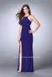 Picture of: Long Prom Dress with a Strappy Back and Side Slit in Blue, Style: 24351, Detail Picture 1