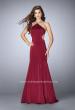 Picture of: High Neck Dress with Beaded Neckline and Strappy Back in Red, Style: 24352, Detail Picture 2