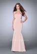 Picture of: High Neck Dress with Beaded Neckline and Strappy Back in Pink, Style: 24352, Detail Picture 3