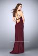 Picture of: Strappy Prom Gown with Deep Neckline and Side Slit in Red, Style: 24355, Back Picture