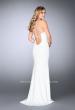 Picture of: Strappy Prom Gown with Deep Neckline and Side Slit in White, Style: 24355, Detail Picture 3