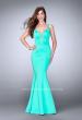 Picture of: Neoprene Mermaid Prom Dress with Cut Out Back in Green, Style: 24360, Main Picture
