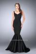 Picture of: Classic Neoprene Dress with Pleated Mermaid Skirt in Black, Style: 24361, Detail Picture 1