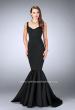 Picture of: Classic Neoprene Dress with Pleated Mermaid Skirt in Blakc, Style: 24361, Detail Picture 2