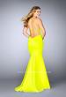 Picture of: High Neck Neoprene Prom Dress with Strappy Back in Yellow, Style: 24374, Detail Picture 3