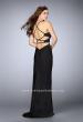 Picture of: Long Jersey Prom Dress with Cut Outs and Strappy Back in Black, Style: 24380, Detail Picture 6