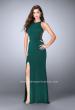 Picture of: Fitted Prom Dress with Strappy Sides and High Neckline in Green, Style: 24432, Detail Picture 3